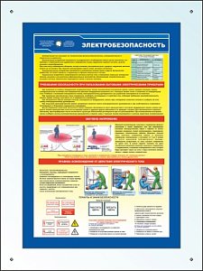 Стенд Электробезопасность, дистанционный держатель - 4 шт (Оргстекло 6 мм; 900х1200) (2)